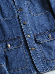 ウォッシュデニム マルチポケットジャケット