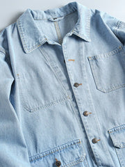 ウォッシュデニム マルチポケットジャケット