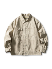 ショート丈のヘビーワッシュジャケット、胸ポケット付き