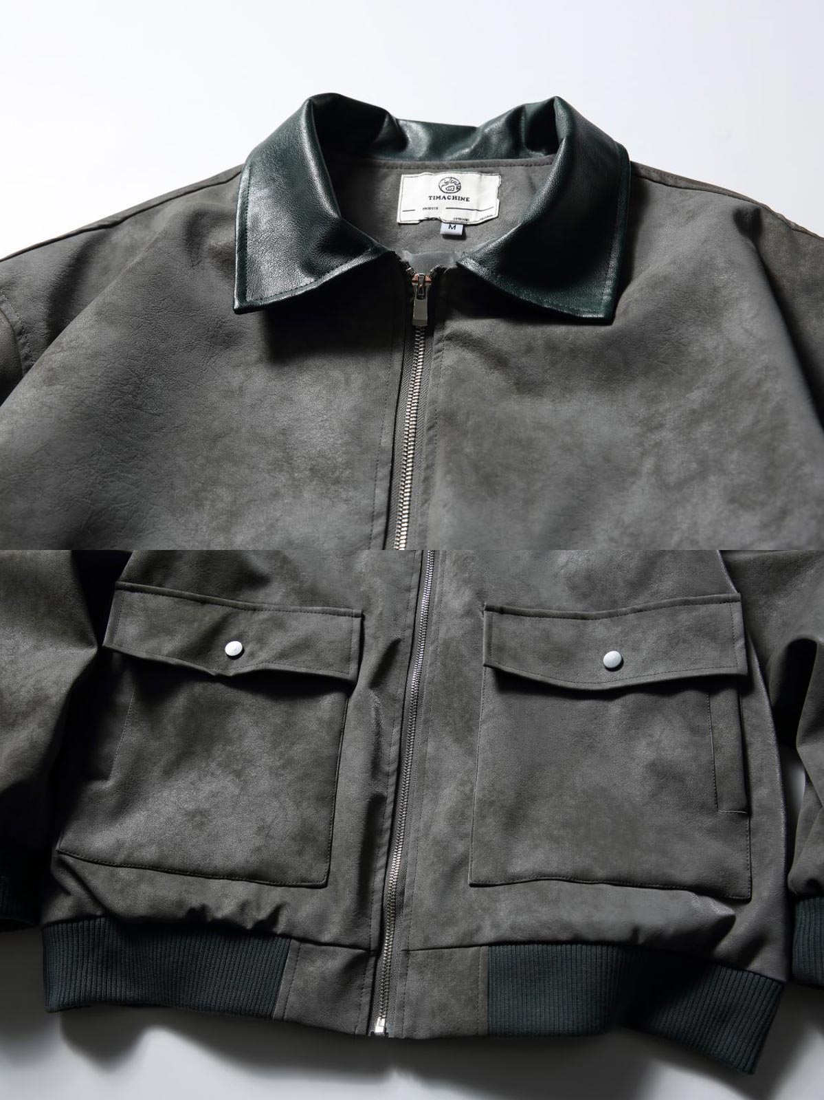 製品画像:
ヴィンテージ加工が施された大容量ポケット付きレザージャケット。クラシックなアメリカンフライトジャケットデザイン、レトロな質感と実用性を兼ね備えたアイテム。
詳細画像:
ヴィンテージ加工されたレザーと大容量ポケット、立体的なカッティングが特徴。快適なフィット感とワークウェアの要素が融合したデザイン。