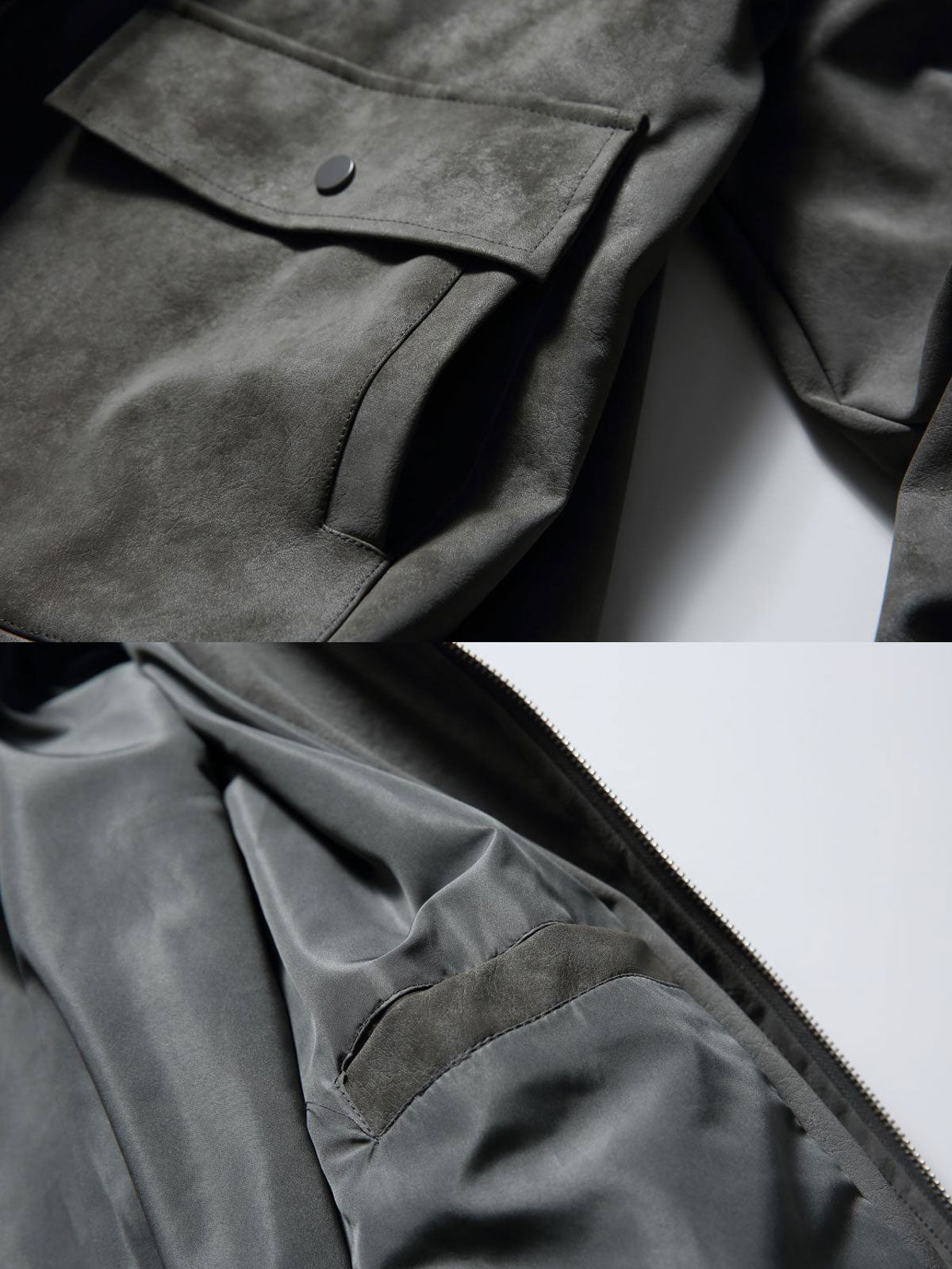 製品画像:
ヴィンテージ加工が施された大容量ポケット付きレザージャケット。クラシックなアメリカンフライトジャケットデザイン、レトロな質感と実用性を兼ね備えたアイテム。
詳細画像:
ヴィンテージ加工されたレザーと大容量ポケット、立体的なカッティングが特徴。快適なフィット感とワークウェアの要素が融合したデザイン。