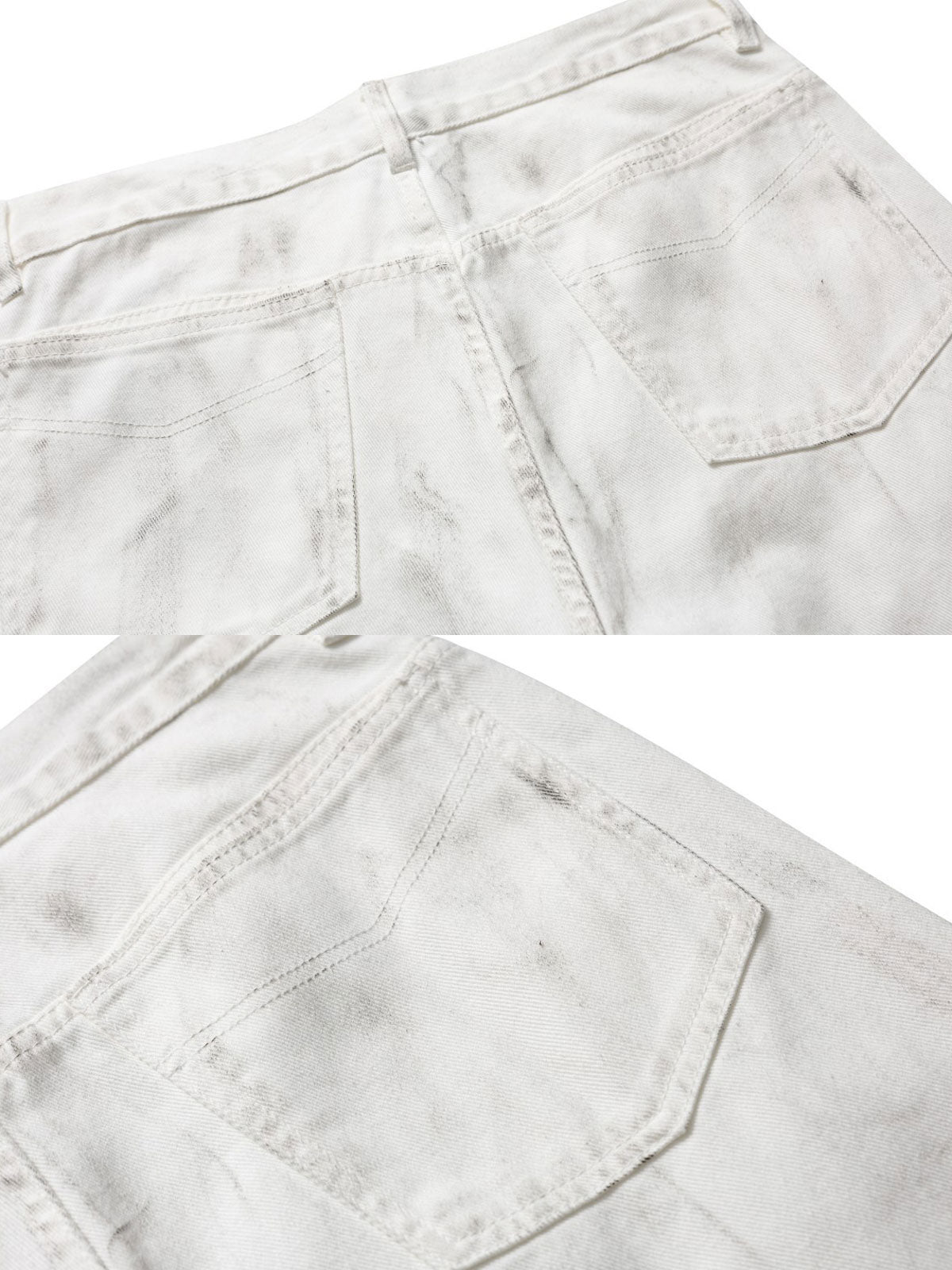 製品画像
「ワークテイスト デニムパンツの正面全体図。20世紀中頃のクラシックなワークウェアスタイルにインスパイアされたデザインで、高品質10ozデニム素材を使用。水洗加工とヴィンテージ風の色落ち加工が特徴で、ワイドなストレートシルエットが快適な履き心地とヴィンテージ感を提供。」
詳細画像
「ワークテイスト デニムパンツのディテール特写。膝部分には強化ステッチが施されたパッチデザインを採用し、耐久性を向上させつつ立体感のあるビジュアルを演出。左右対称の大きなユーティリティポケットが収納性を高め、デザインアクセントとしても機能。ウエストの調節可能なドローコードが快適なフィット感を提供。」