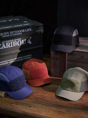 ワーク風のカラーブロックベースボールキャップ詳細図