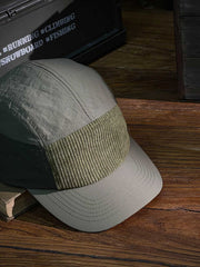 ワーク風のカラーブロックベースボールキャップ詳細図