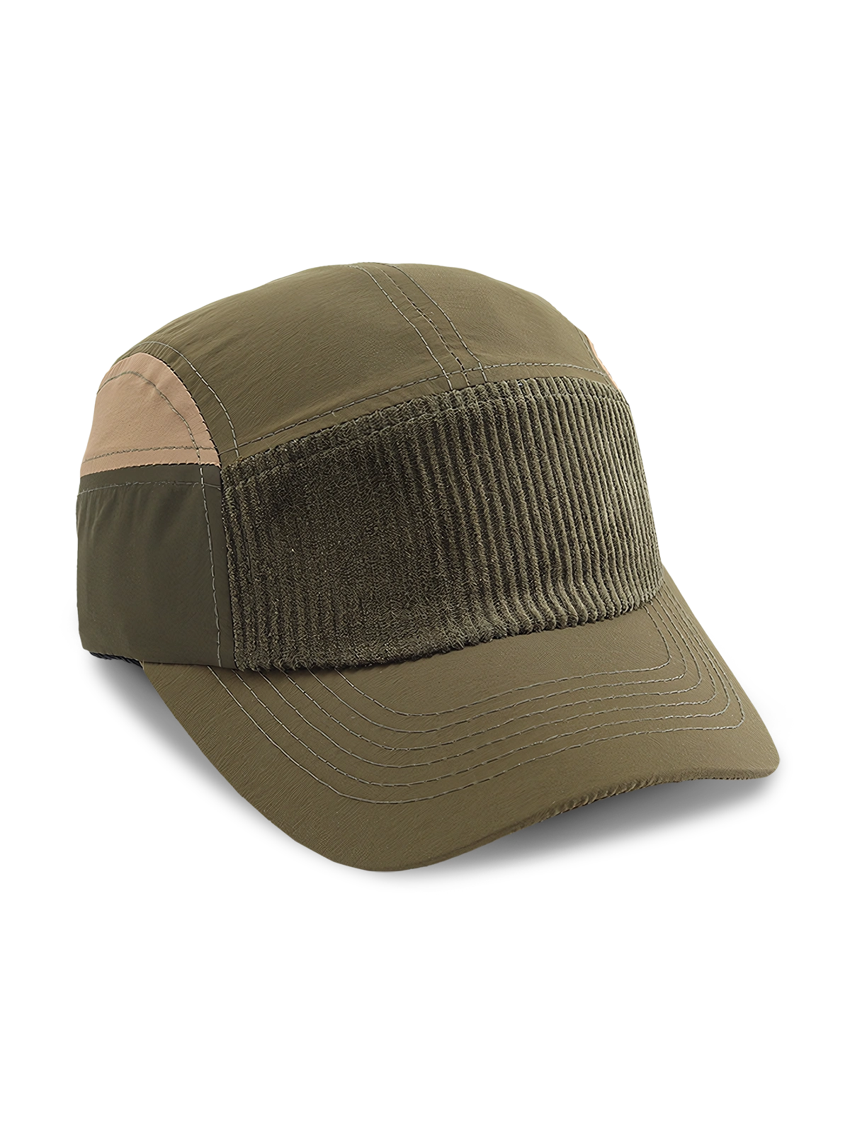 ワーク風のカラーブロックベースボールキャップ正面図