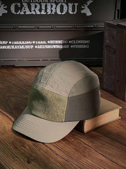 ワーク風のカラーブロックベースボールキャップ詳細図