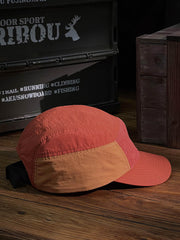 ワーク風のカラーブロックベースボールキャップ詳細図