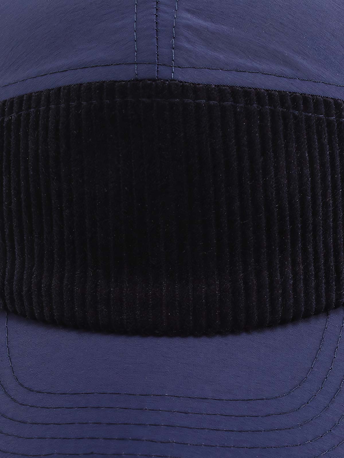 ワーク風のカラーブロックベースボールキャップ詳細図