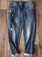 ダメージウォッシュ 赤耳デニムパンツ