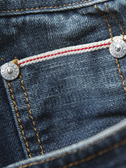 ダメージウォッシュ 赤耳デニムパンツ