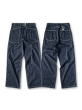 パリスボタン赤耳セルビッチデニムワークパンツ全体像