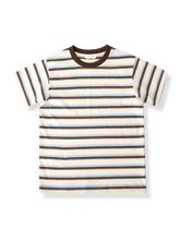 PESSOA CLUBのアメリカンレトロカラーブロックストライプTシャツ全体像