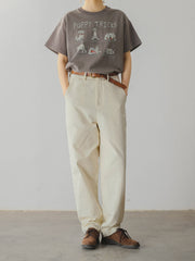 ワンちゃん柄 コットンTシャツ