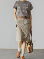 ワンちゃん柄 コットンTシャツ