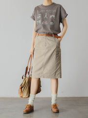 ワンちゃん柄 コットンTシャツ