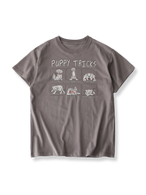 PESSOA CLUB アメリカンレトロ 犬柄プリント コットンTシャツ全体像