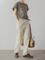 ワンちゃん柄 コットンTシャツ