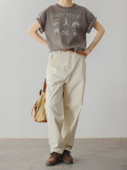 ワンちゃん柄 コットンTシャツ