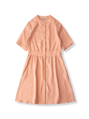 PESSOA CLUBのフレンチレトロスタイルのハイカラー リネンドレス全体像