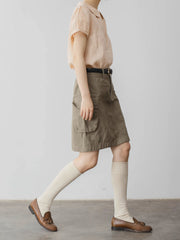 ピーターパンカラー リネン半袖シャツ