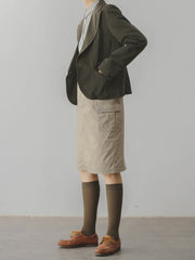 細格子柄コットンシャツ