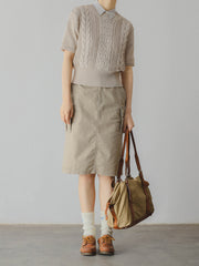 細格子柄コットンシャツ