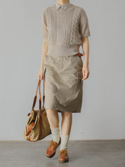 細格子柄コットンシャツ