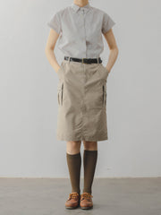 カーキ マルチポケット カーゴスカート