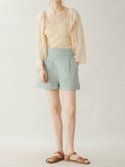 レトロ レース サンケア 長袖ブラウス