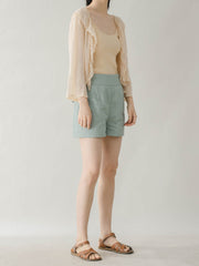 レトロ レース サンケア 長袖ブラウス