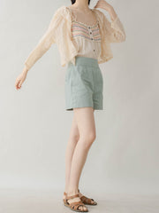 レトロ レース サンケア 長袖ブラウス