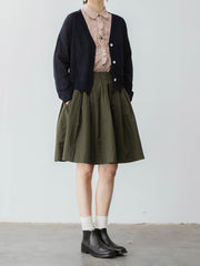 ミリタリーグリーン エラスティックハイウエスト スカート