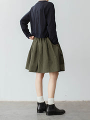 ミリタリーグリーン エラスティックハイウエスト スカート