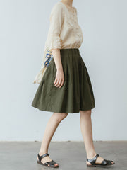 ミリタリーグリーン エラスティックハイウエスト スカート