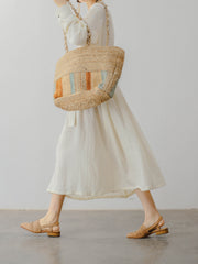 レトロ スタンドカラー ドレープ ワンピース