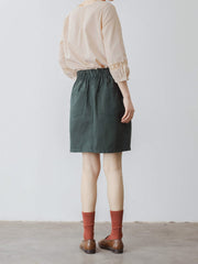 レース装飾 Uネック 七分袖 ブラウス