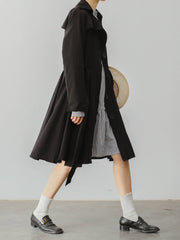 ペタルスタンドカラー ブラック&ホワイト ストライプ ローウエスト マーメイドワンピース