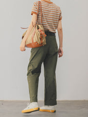 レトロ コントラストカラー ストライプ Tシャツ