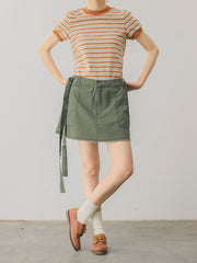 レトロ コントラストカラー ストライプ Tシャツ