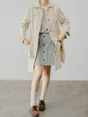 ミントグリーン ハイウエスト ワークスカート