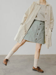 ミントグリーン ハイウエスト ワークスカート