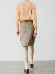 ミントグリーン ハイウエスト ワークスカート