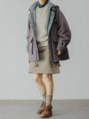 ミントグリーン ハイウエスト ワークスカート