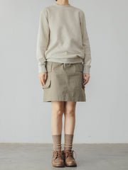 ミントグリーン ハイウエスト ワークスカート