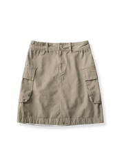 製品画像: フレンチレトロなアウトドア ワーク ミリタリーグリーン スカート全体画像