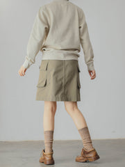 ミントグリーン ハイウエスト ワークスカート