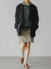 ミントグリーン ハイウエスト ワークスカート