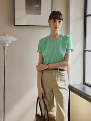 ピュアコットン ショルダーTシャツ