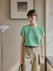 ピュアコットン ショルダーTシャツ