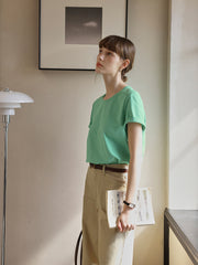 ピュアコットン ショルダーTシャツ